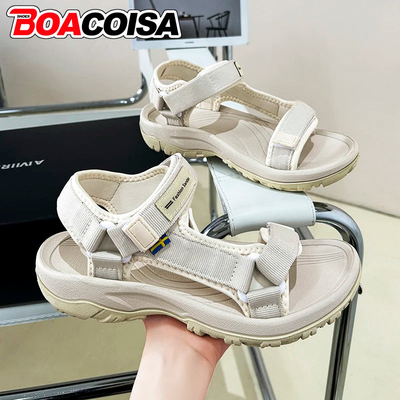 Women's Non-Slip Flat Beach Sandals – Breathable Casual Walking Shoes