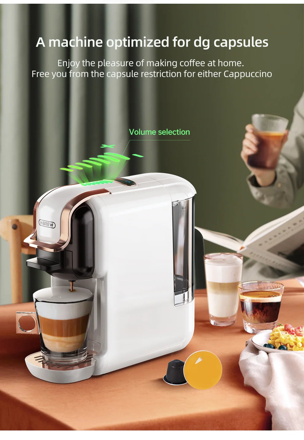 One Machine. Every Coffee. — HiBREW 5-in-1 Capsule Coffee Maker | 20 Bar, Hot & Cold, Nespresso, Dolce Gusto, K-Cup & Ground