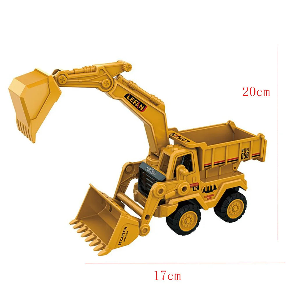 Large Construction Vehicle Toy – Bulldozer, Excavator & Dump Truck Model for Kids