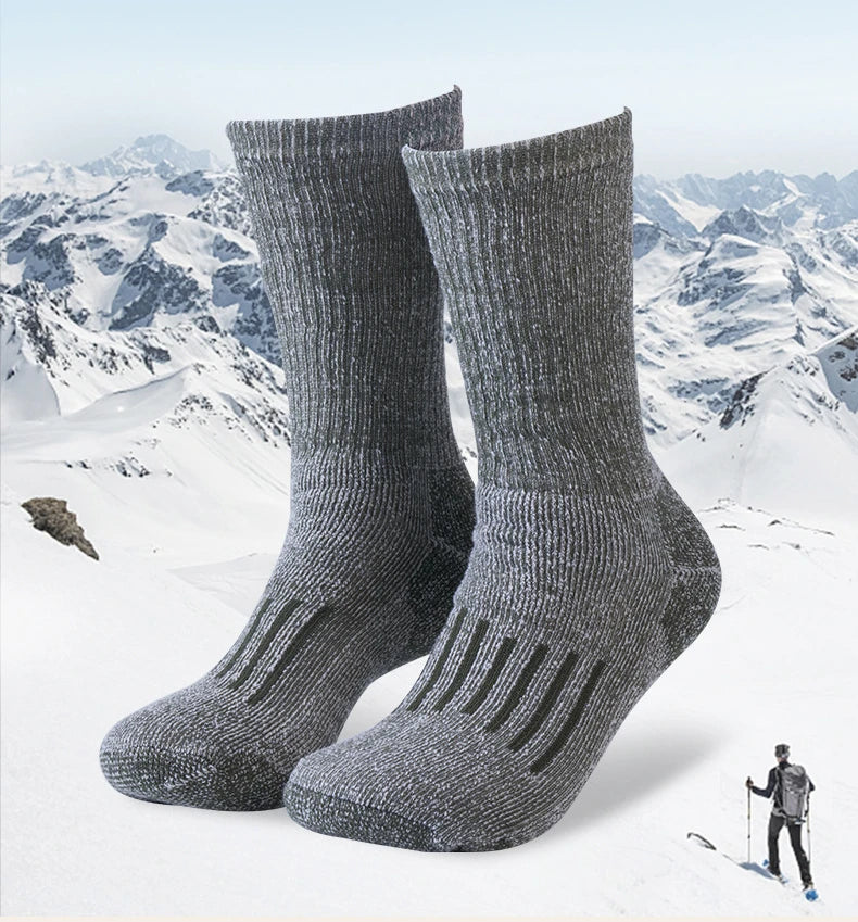 Merino Wool Hiking Crew Socks for Cold Weather