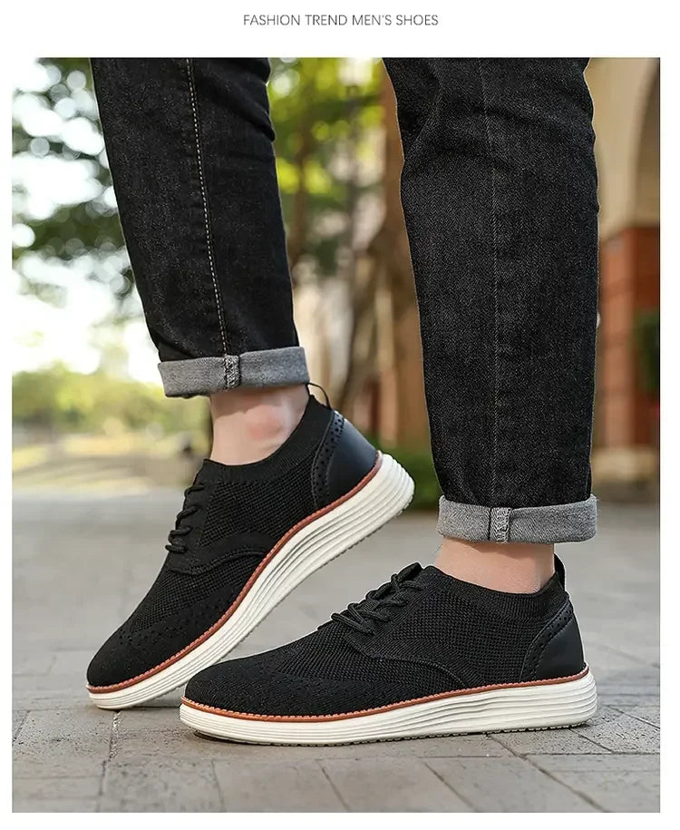Men's Air Mesh Lace-Up Walking Shoes