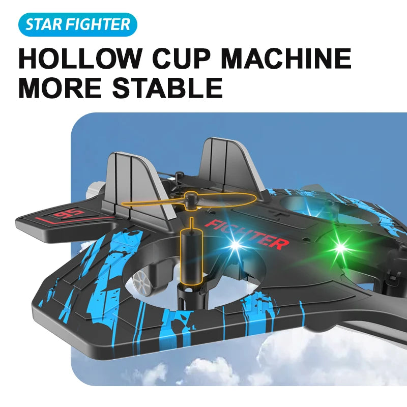 2.4G RC Stunt Foam Helicopter Jet Plane with Gyroscope & LED Light – Indoor Outdoor Toy