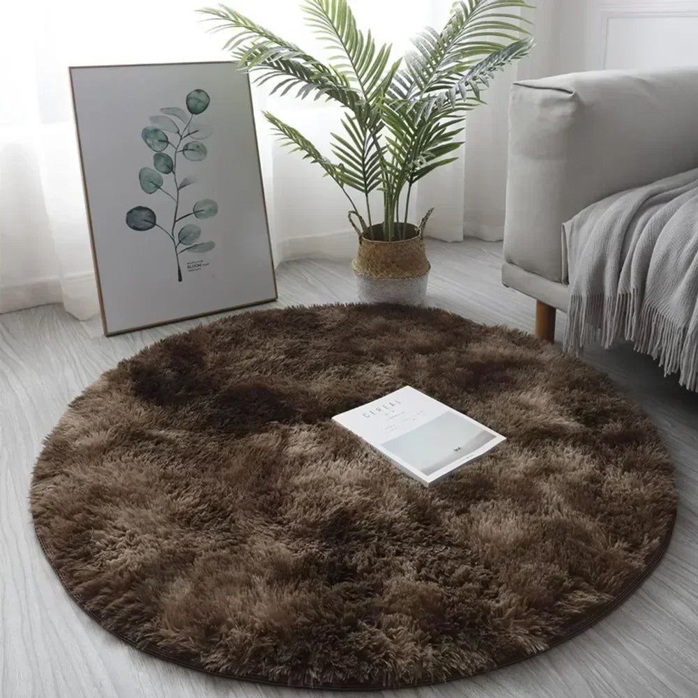 Round Shaggy Area Rug – Soft Non-Slip Circle Carpet for Bedroom & Living Room