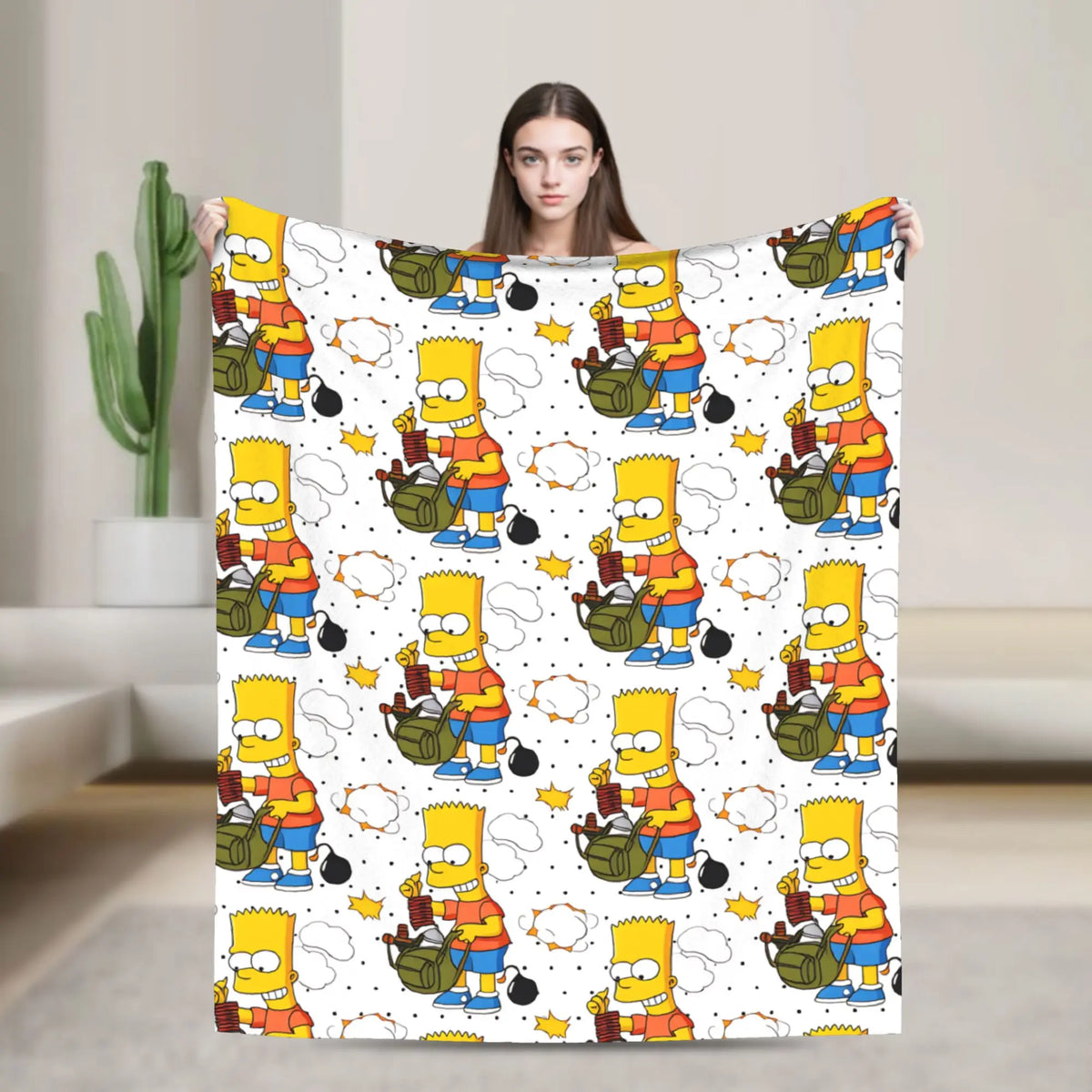 Simpsons Character Super Soft Plush Throw Blanket – Flannel Fleece Bedspread