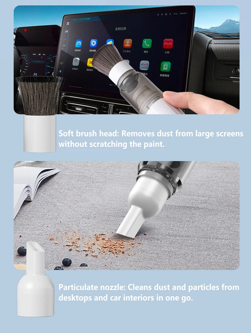 Mini Handheld Vacuum Cleaner – 3-in-1 Car & Desk Cleaner