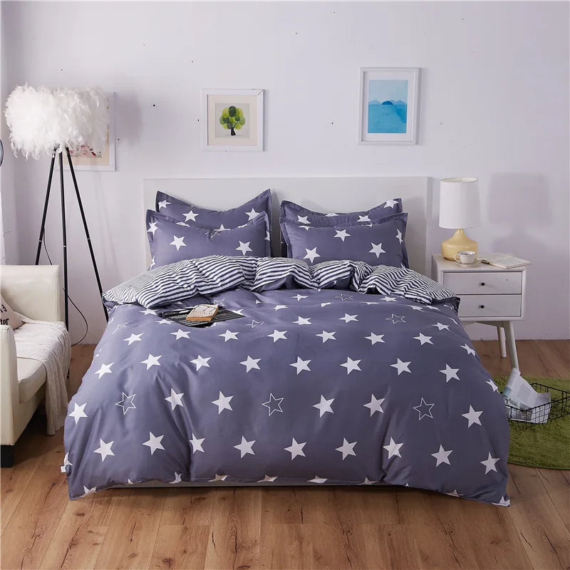 Cartoon Print Duvet Cover Set – Skin-Friendly 400TC Polyester, 3-Piece with 2 Pillowcases, 20 Designs & 4 Sizes