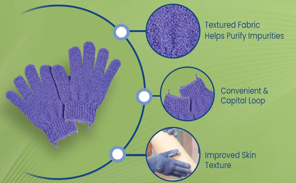 Colorful Exfoliating Gloves 1-10 Pack – Double-Sided Bath Gloves for Spa, Massage & Body Scrubs