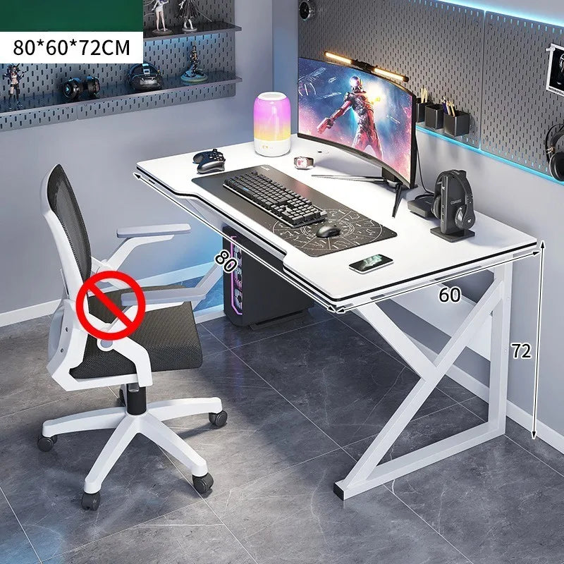 Student Writing & E-Sports Computer Desk — Metal Frame Home Office Workbench