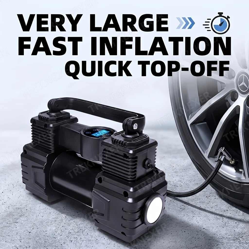 12V Portable Tire Inflator with Digital or Pointer Gauge