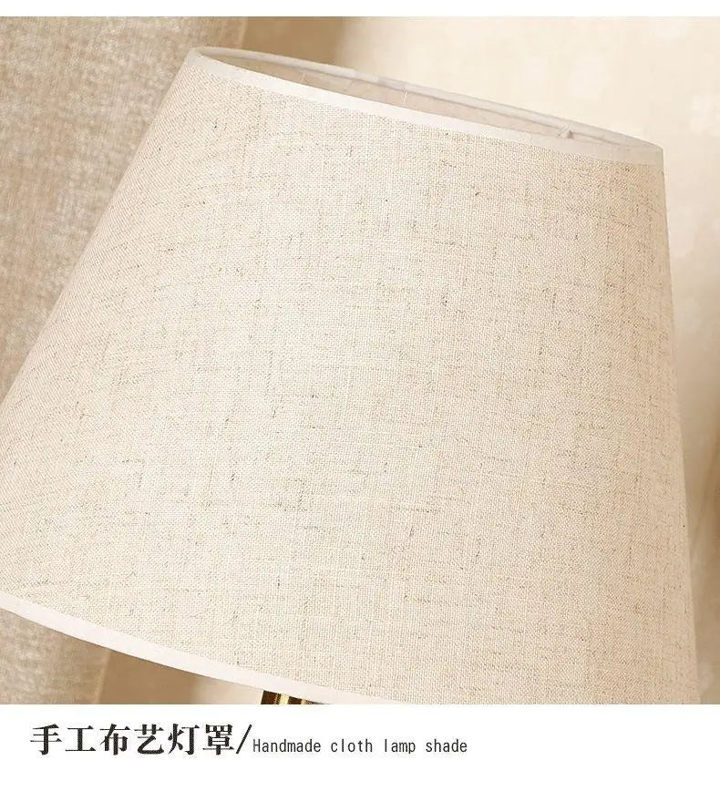 French Style Ceramic Lamp – Fabric Shade
