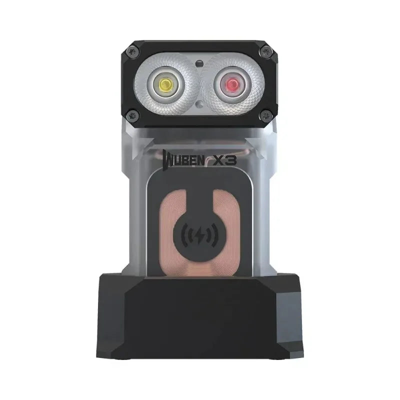 WUBEN X3 Lightok 700 Lumen Wireless Charging EDC Flashlight – Swivel Head, Red & White Light, Charging Box