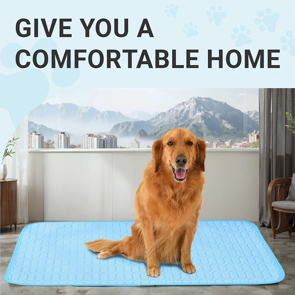 Ice-Cool Pet Cooling Mat – Sweat-Absorbent Summer Bed for Small, Medium & Large Pets, 4 Sizes