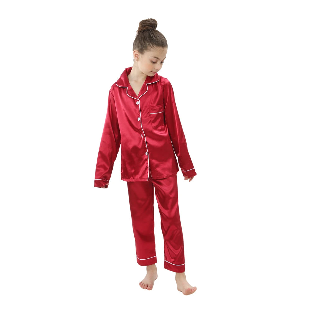 Kids' Ice Silk Pajamas Set | Summer Thin Short Sleeve Shorts 2-Piece Boys & Girls Homewear