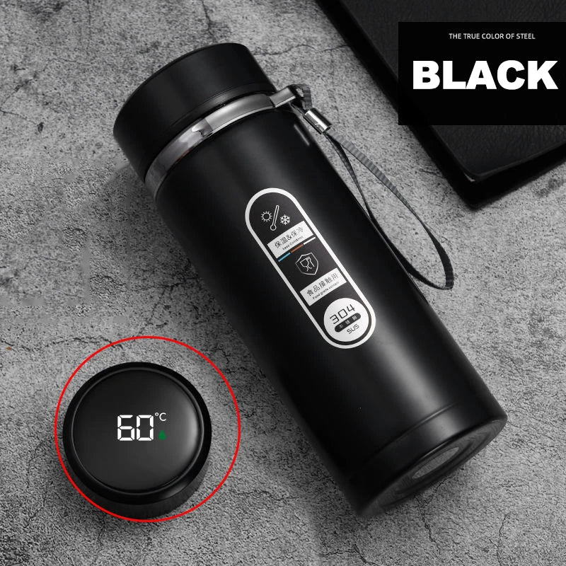 Stainless Steel Thermos Bottle with LED Temperature Display – 500ml–1L Vacuum Flask