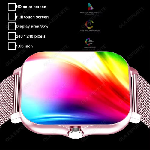 1.83" Waterproof Smart Watch – Answer Calls Sleep Monitoring Sports Pedometer for iPhone & Android