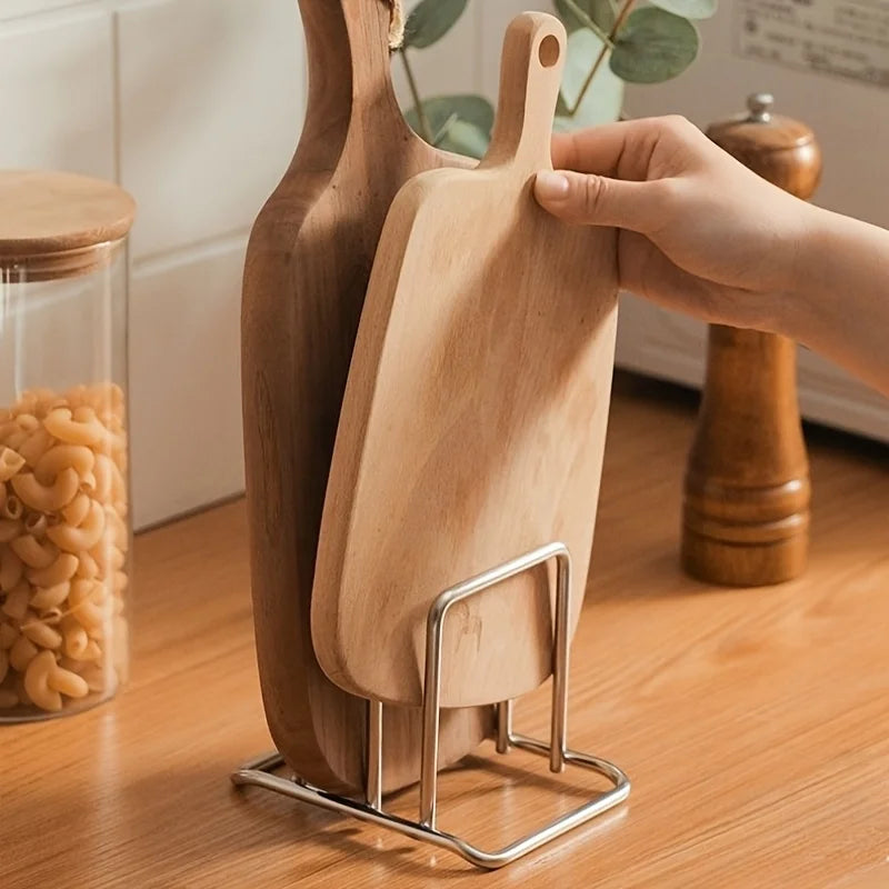 Stainless Steel Chopping Board & Pot Rack – Double-Layer Kitchen Storage Holder for Cutting Boards & Lids
