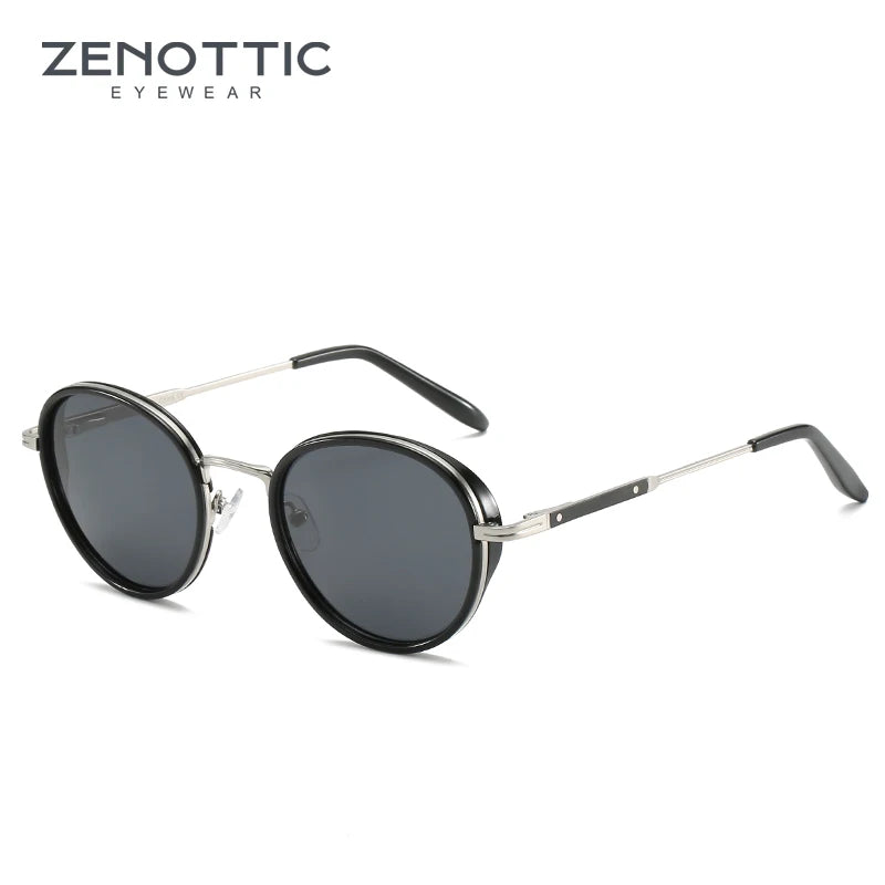 ZENOTTIC Steampunk Round Polarized Sunglasses | Mirror Vintage Shades UV400 for Men & Women