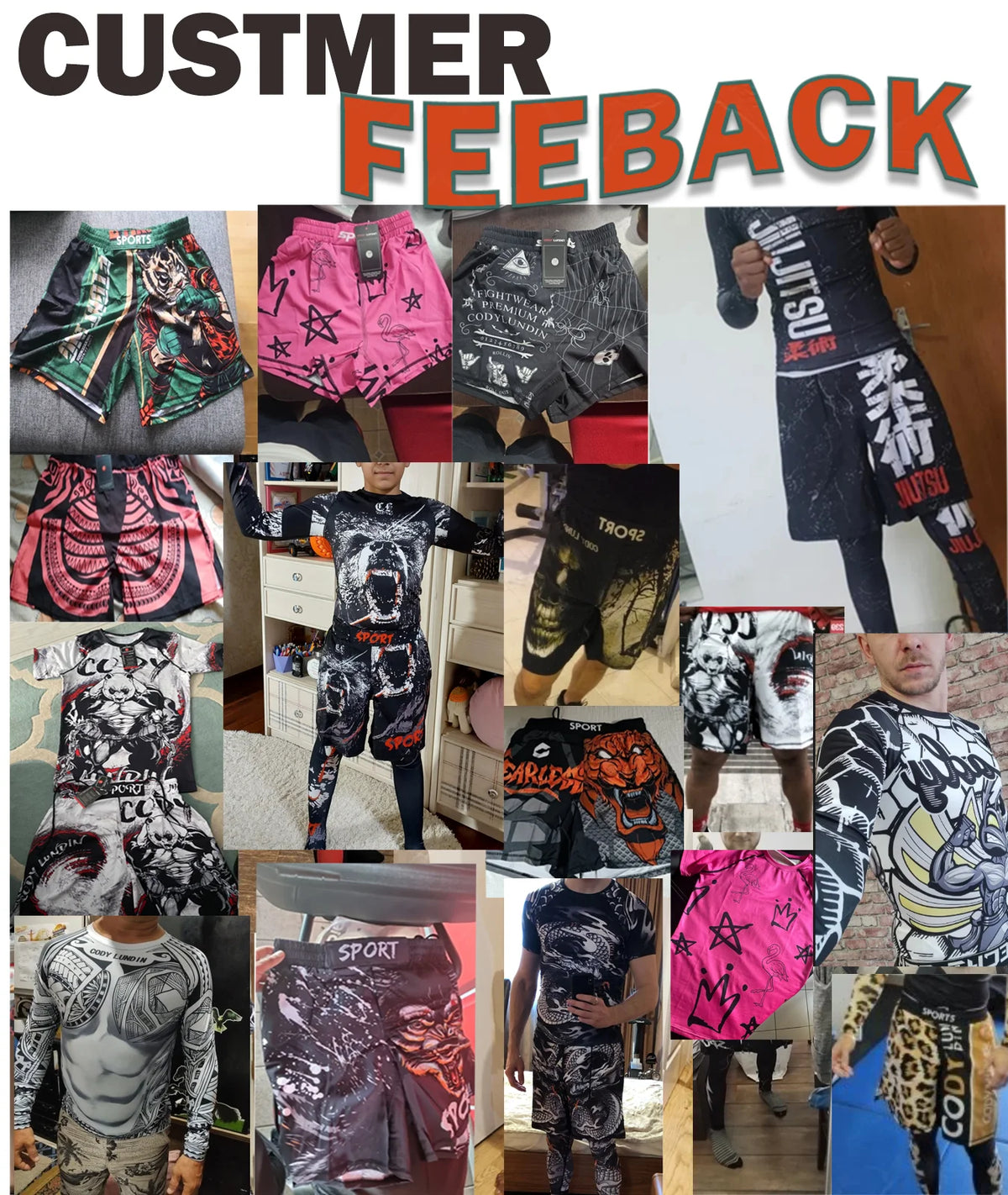 Men's MMA Rashguard BJJ 4-Piece Set – Gorilla Print Grappling Tracksuit