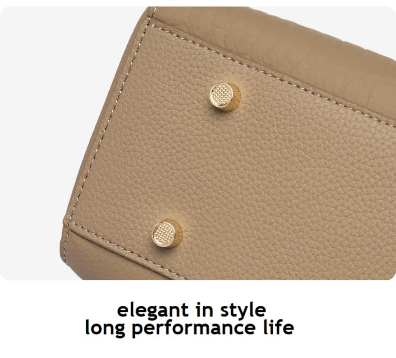ZOOLER Genuine Cow Leather Flap Tote Bag – Luxury Lock Shoulder Crossbody Handbag for Women