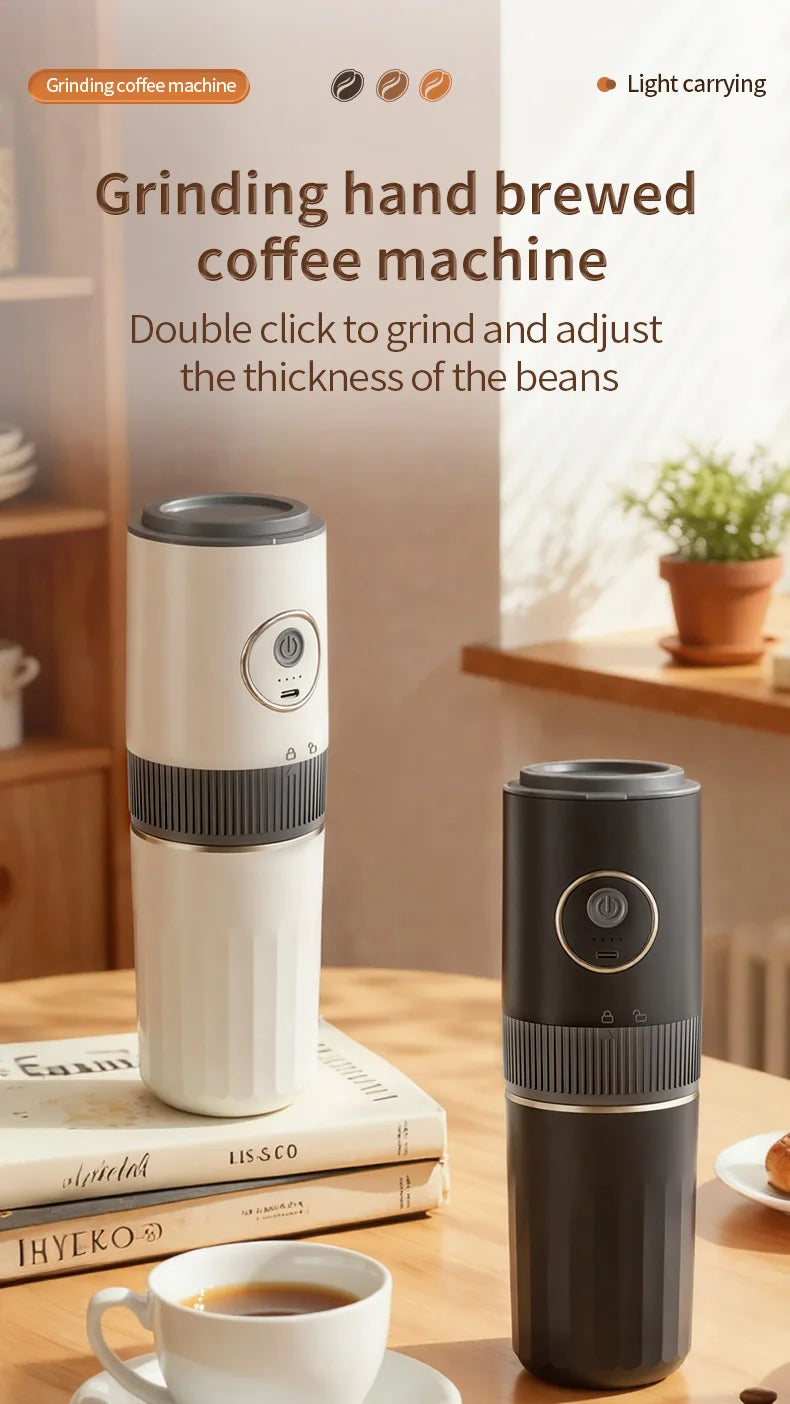 3-in-1 Portable Capsule Espresso Coffee Maker – Type-C Rechargeable, Automatic, for Car, Home & Camping