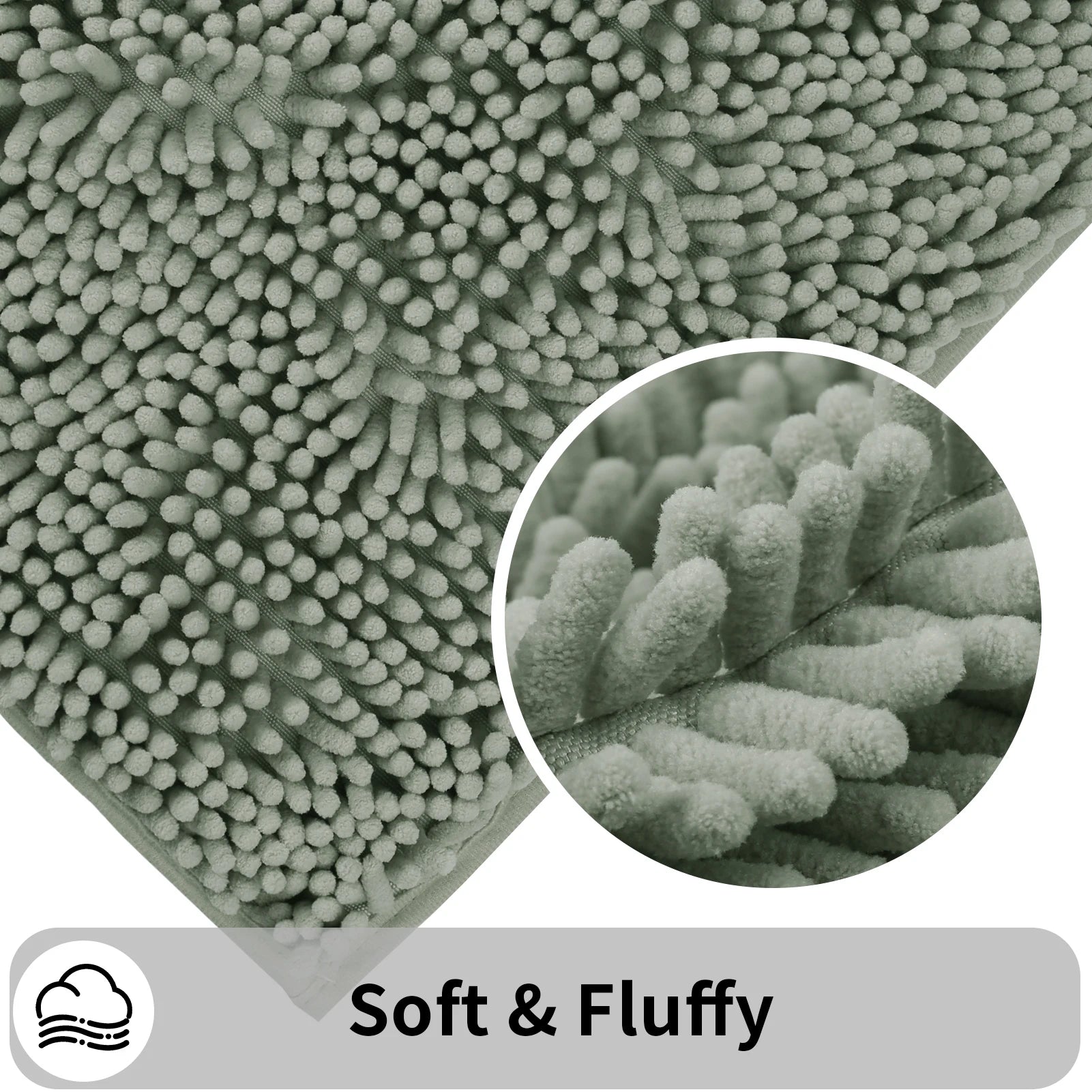 Luxury Chenille U-Shaped Toilet Rug – Soft Absorbent Non-Slip Contour Bath Mat
