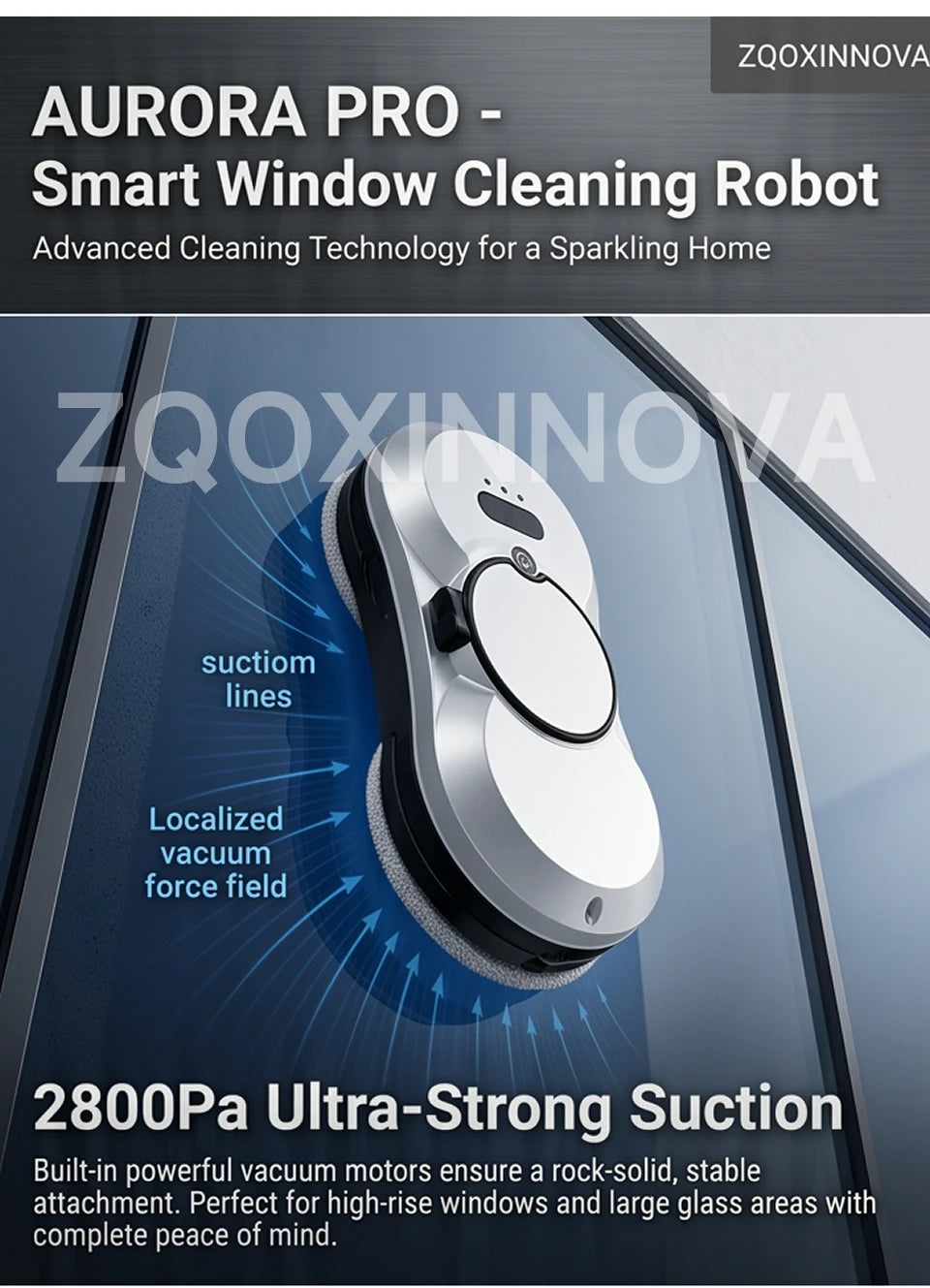 UPS Robot Window Cleaner — Smart Auto Glass Washing Robot with Remote Control & UPS Safety System