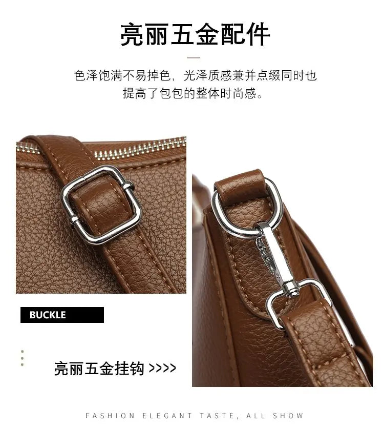 Luxury PU Letter Detail Shoulder Crossbody Tote Bag – Large Capacity Messenger Handbag for Women