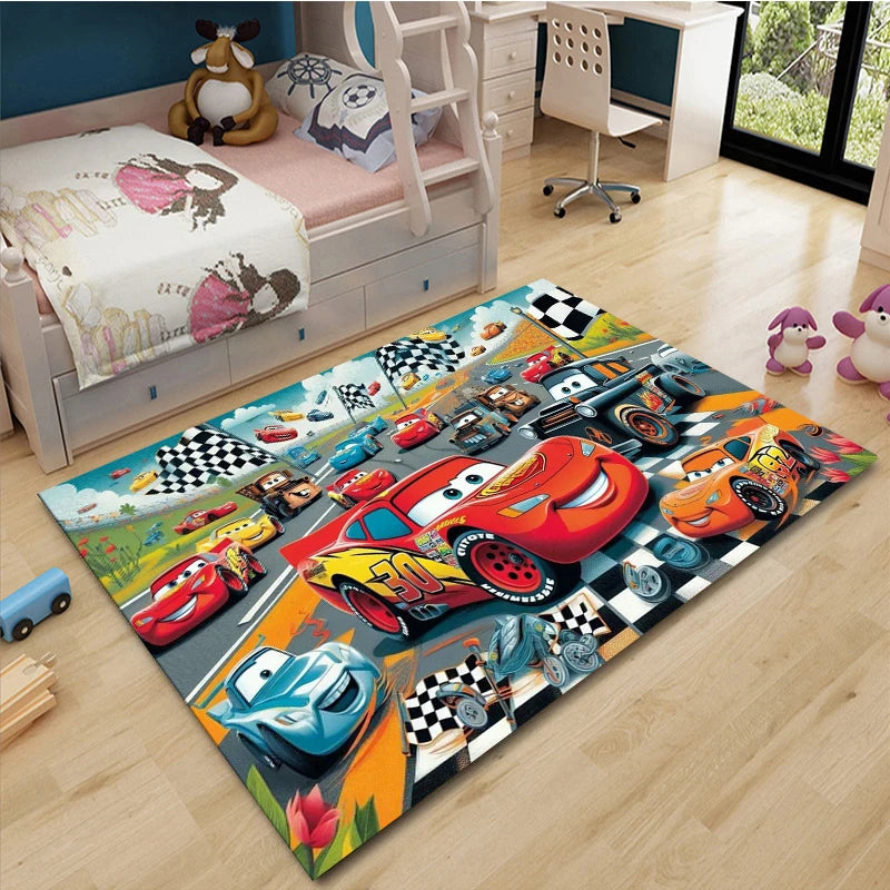 Cars McQueen Road Rug – Kids Motorway Play Mat for Living Room, Nursery & Kids Room
