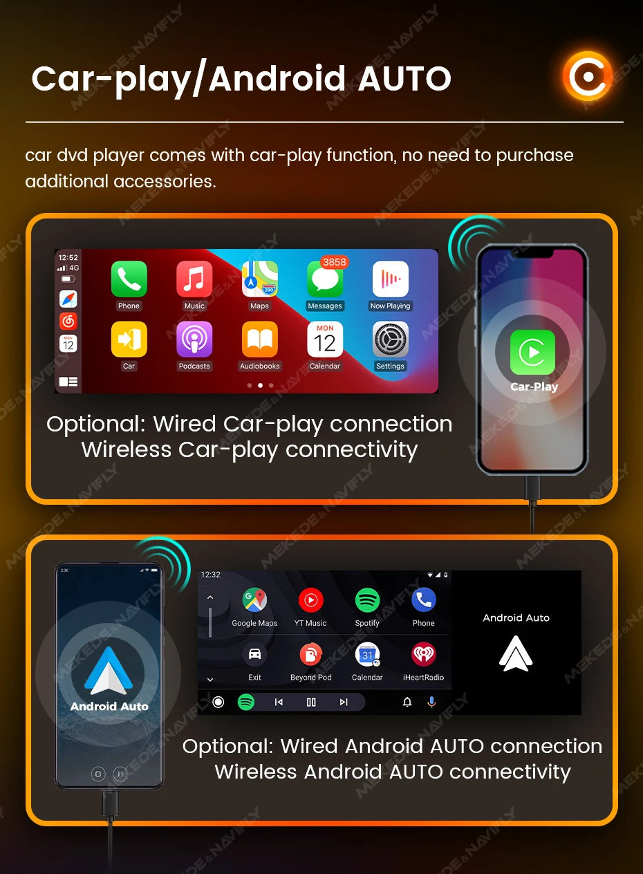 1-DIN 6.86" Car Radio MP5 Player – Wireless CarPlay & Android Auto, FM, Bluetooth, TF, AUX | Universal Fit