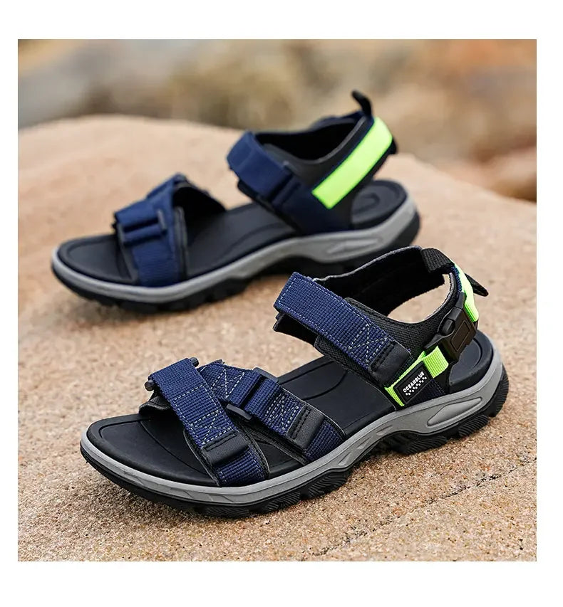 Men's Casual Outdoor Sport Sandals — Adjustable Ankle-Wrap Beach & Hiking Sandals