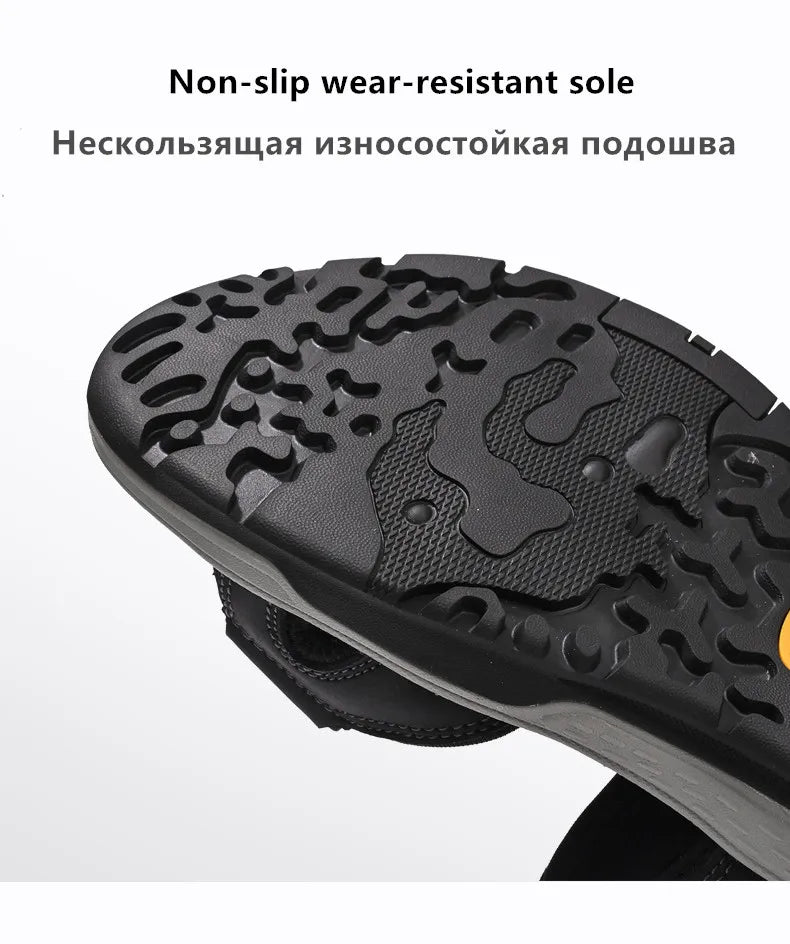 Men's Casual Leather Beach Sandals – Lightweight Gladiator Style