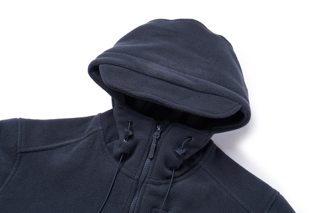 TACVASEN Men's Hooded Fleece Jacket – Full-Zip Windproof Warm Work Coat for Outdoor & Office