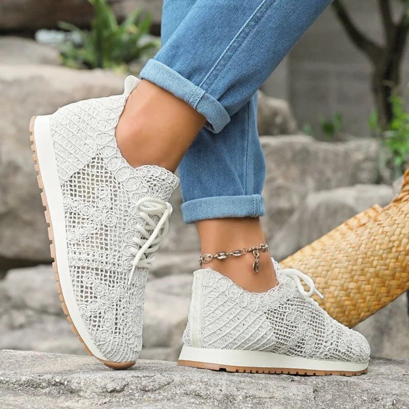 Women's Air Mesh Lace-Up Sneakers