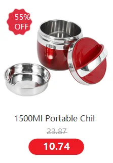 Insulated Stainless Steel Lunch Container with Handle
