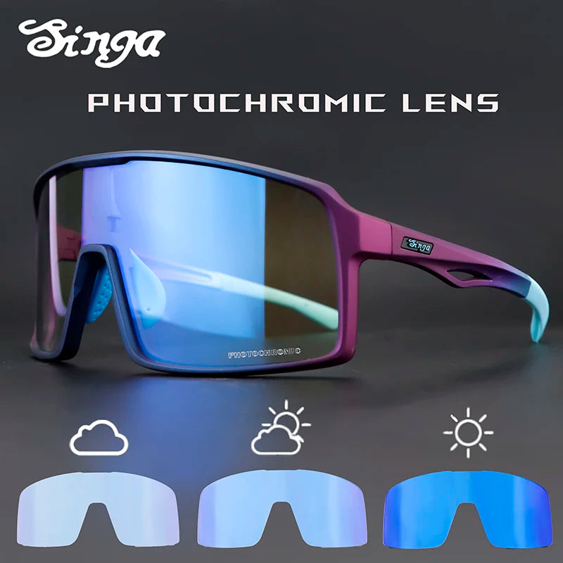 Singa Photochromic Cycling Sunglasses | UV400 Running Bicycle Outdoor Sports Eyewear