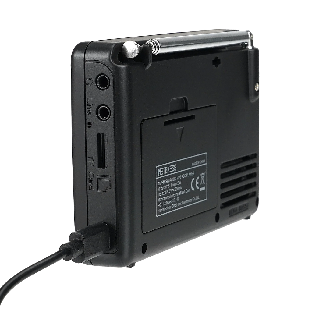RETEKESS V115 Portable FM AM SW Radio — Rechargeable with USB