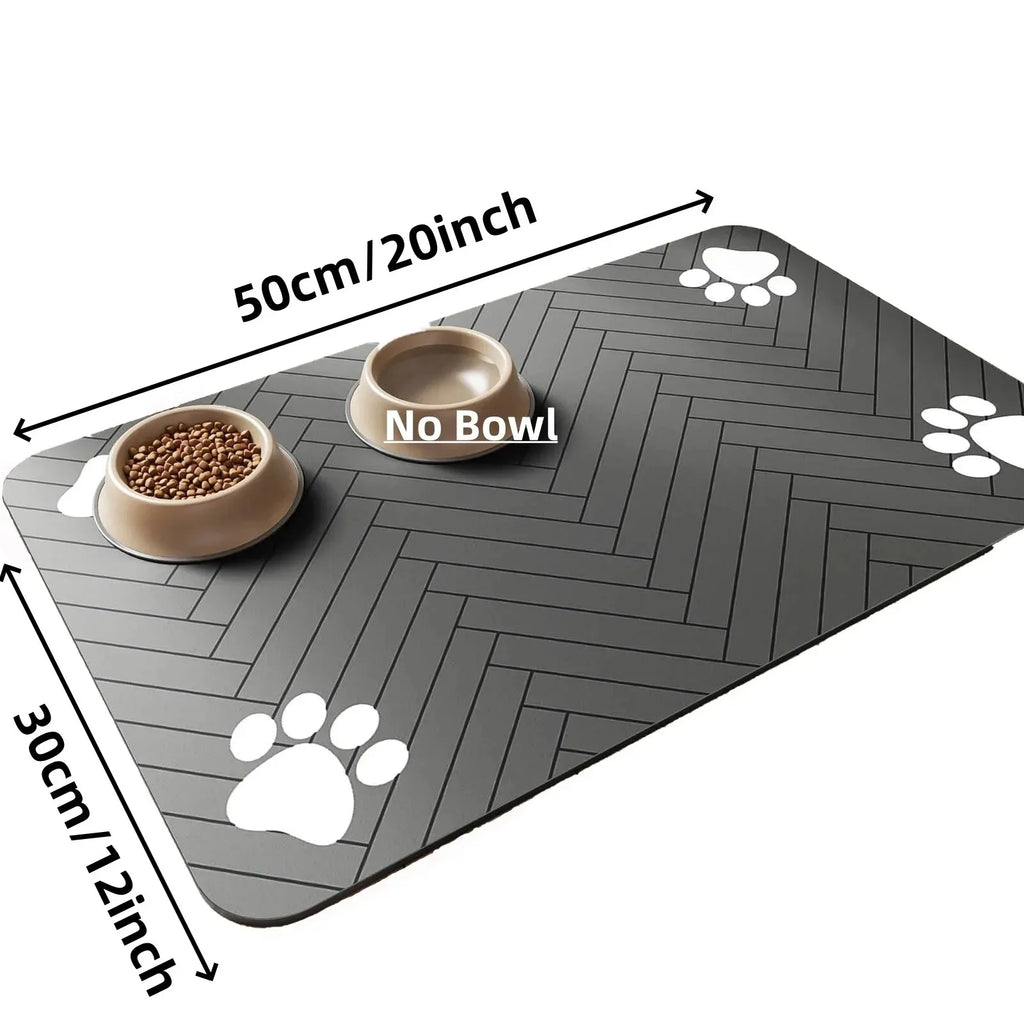 Absorbent Quick-Dry Pet Feeding Mat with Rubber Backing
