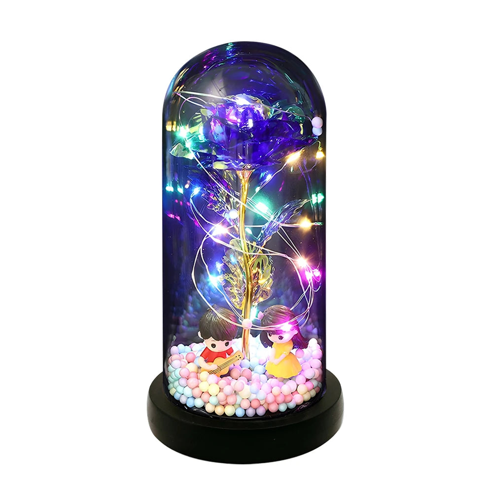 Light-Up Eternal Rose in Acrylic Dome — Gift