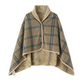Wearable Plaid Fleece Blanket with Button – Thick Warm Throw for Sofa, Bed, Travel & Office