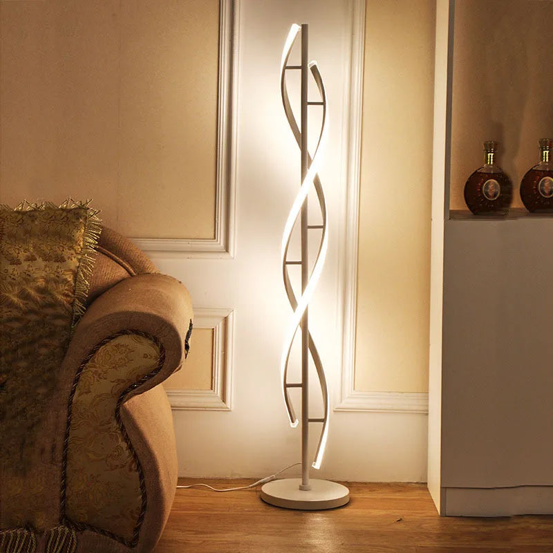 Spiral LED Floor Lamp – 135cm Sculptural Light