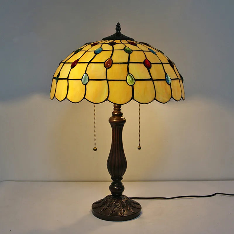 Stained Glass Table Lamp – Decorative Resin Base