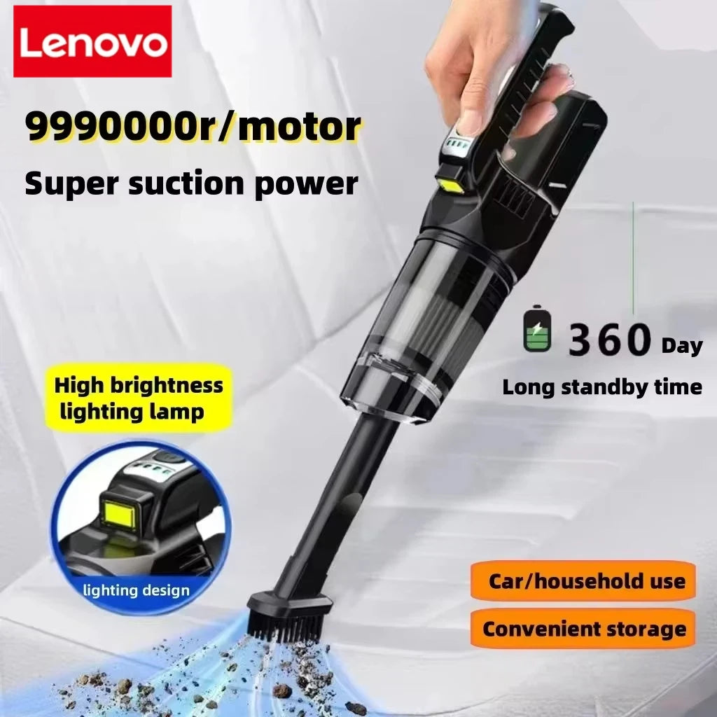 Lenovo Wireless Handheld Vacuum Cleaner — Strong Suction for Home, Car, Carpet, Window, Crevice & Groove Cleaning