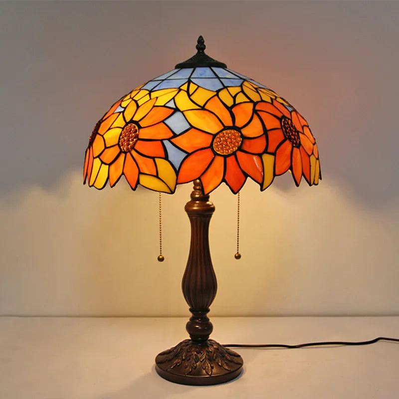 Stained Glass Table Lamp – Decorative Resin Base