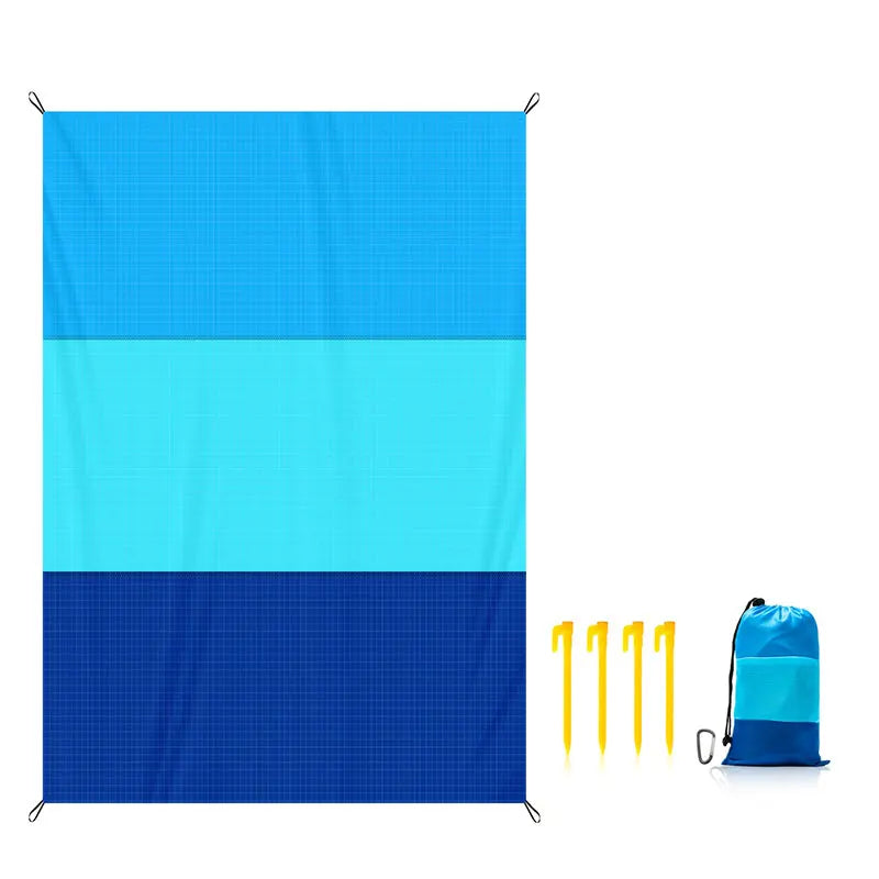 Waterproof Pocket Beach Mat – 2x2.1m Foldable Camping Picnic Blanket, Lightweight Sand-Proof Outdoor Mat