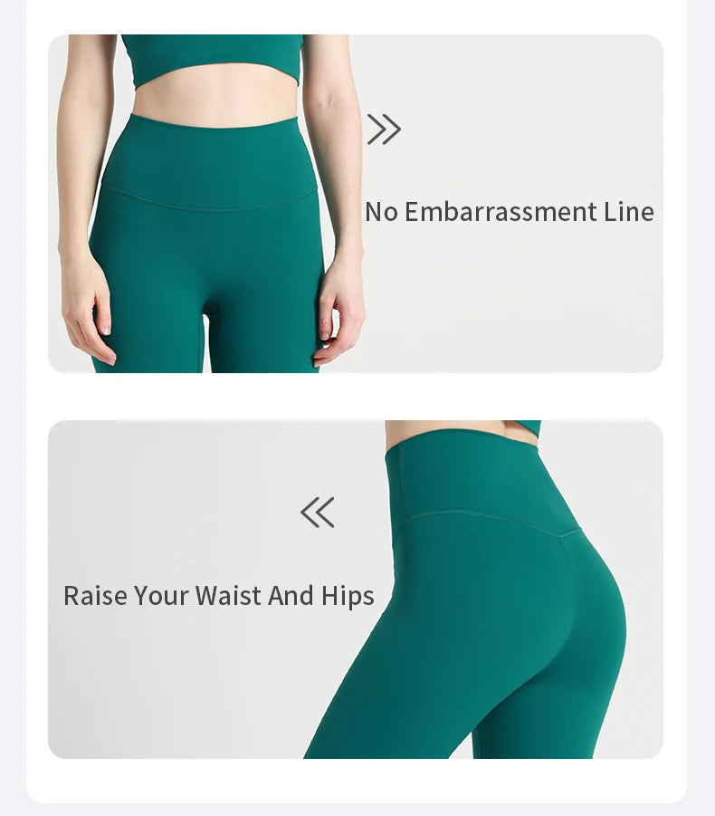 High-Waist Hip-Lifting Yoga Leggings — Breathable Nylon Fitness Running & Cycling Sports Pants, 19 Colors