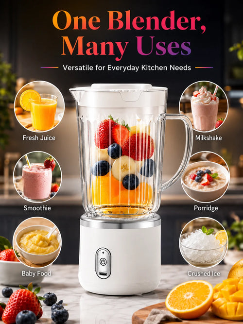 800ml Big Cup Electric Juicer Blender One-Button Operation USB Charging Portable Ice Fruit Smoothie Maker