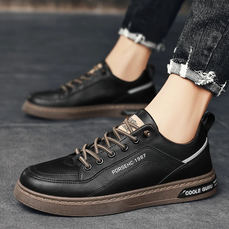 Men’s Breathable White Casual Sneakers — Lightweight Everyday Shoes