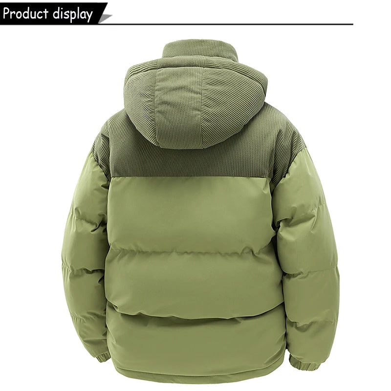 Men's Removable Hooded Windbreaker Parka Jacket – Warm Casual Outerwear for Autumn & Winter