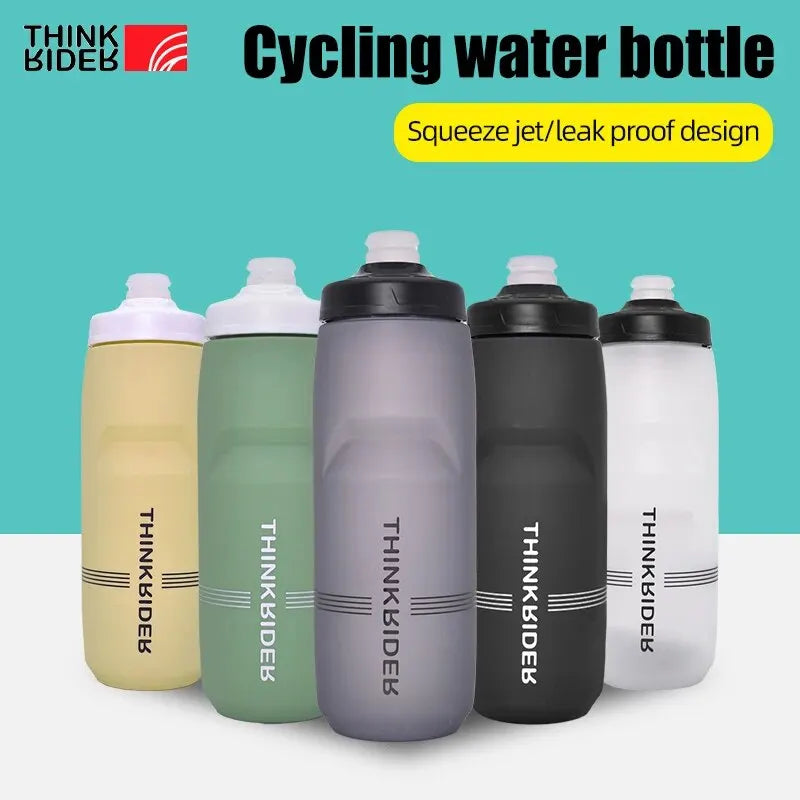ThinkRider Cycling Water Bottle 620ml/750ml – Squeeze Jet, Leakproof, MTB & Road Bike Cage Compatible, 0–70°C