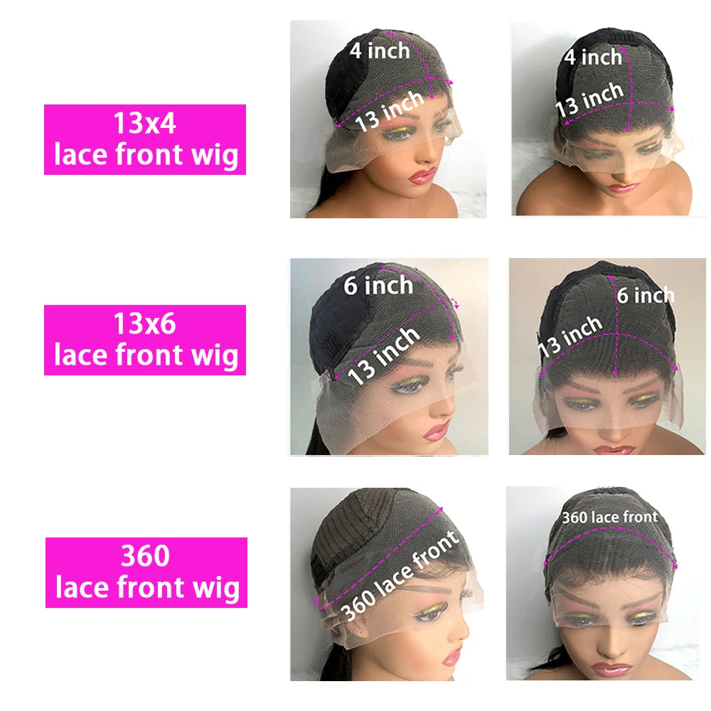40 Inch Deep Wave Frontal Wig | 13x4 13x6 HD Lace Loose Wave Pre-Plucked Brazilian Human Hair